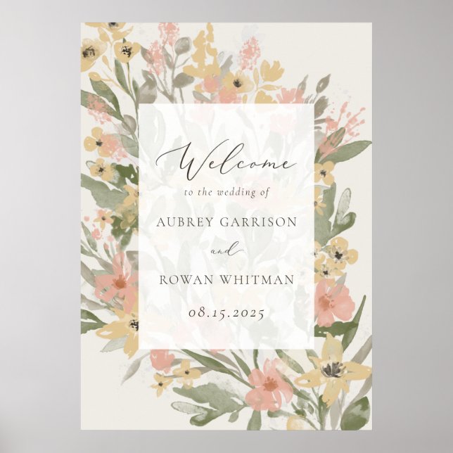 Poster de bienvenue du Mariage Garden Floury (Devant)