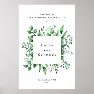 Poster de bienvenue du Mariage Plante de la verdur