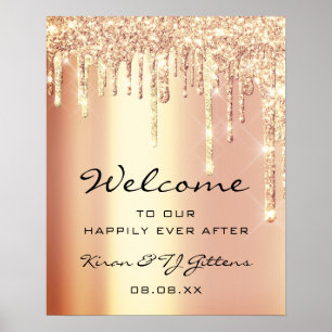 Poster de bienvenue mariage Rose Gold Drivers