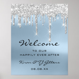 Poster de bienvenue mariage Silver Grey Drivers Bl