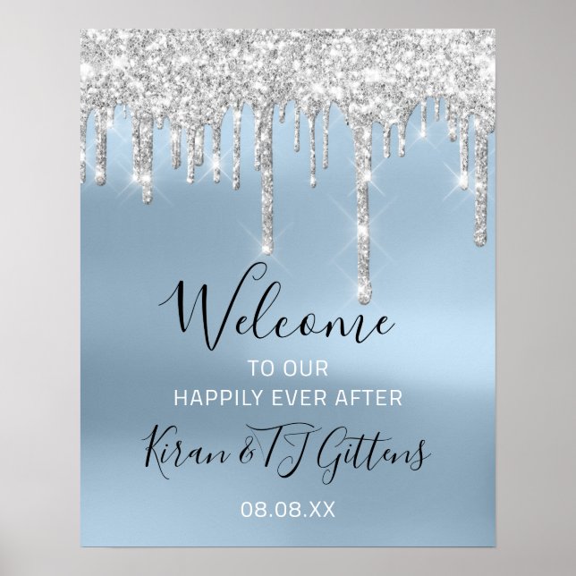 Poster de bienvenue mariage Silver Grey Drivers Bl (Devant)