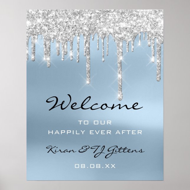 Poster de bienvenue mariage Silver Grey Drivers Bl (Devant)