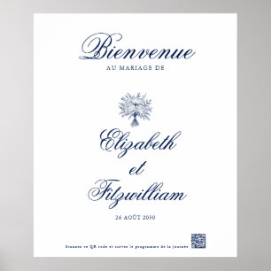 Poster de bienvenue minimaliste de Bouquet de mari