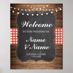 Poster de bienvenue Panneau rouge Mariage Poster e