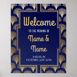 Poster de bienvenue Poster de Mariage Art Déco Gat