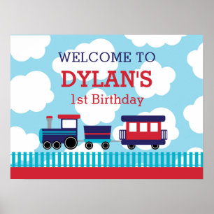Poster de bienvenue pour l'anniversaire du train (
