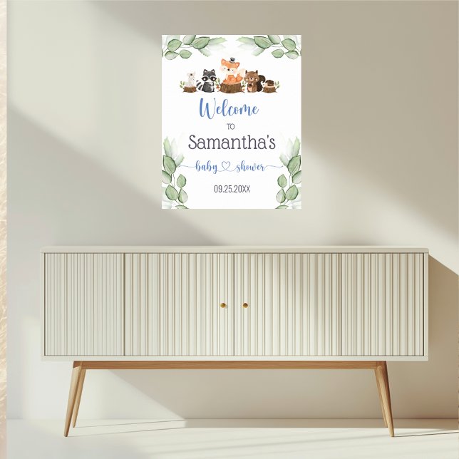 Poster de bienvenue pour le Baby shower animal de  (Créateur téléchargé)