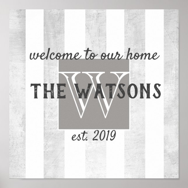 poster de bienvenue pour personnaliser monogramme  (Devant)