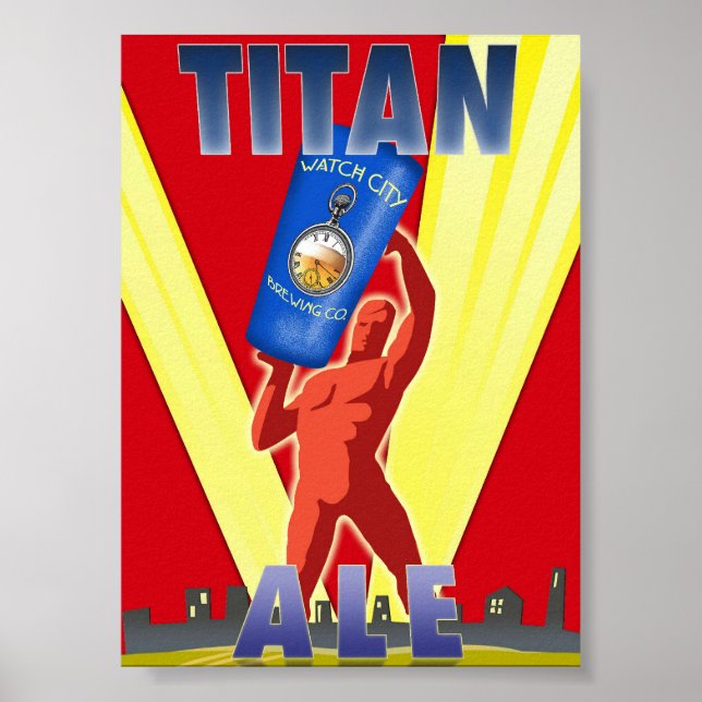 Poster de bière Titan Ale Art Déco (Devant)