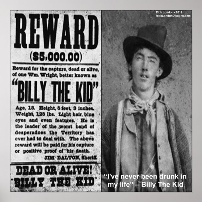 Poster de Billy The Kid Reward (Devant)