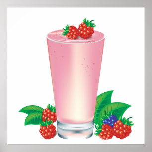 Poster de boisson Berry Milkshake