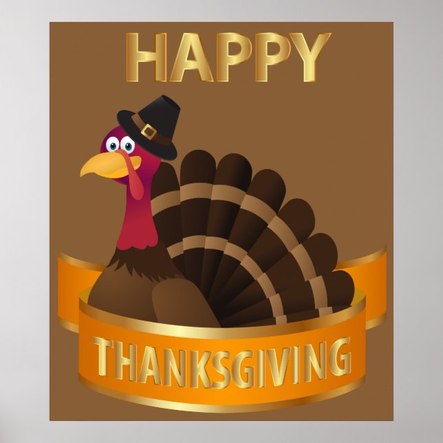 Poster de bon thanksgiving Turquie (Devant)