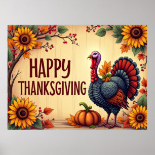 Poster de bon thanksgiving Turquie
