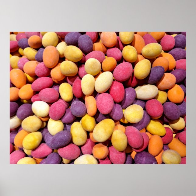 Poster de bonbons mélangés aux tons chauds (Devant)