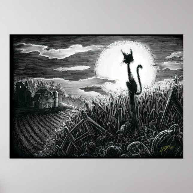 Poster de Boo Kitty au clair de lune (Devant)