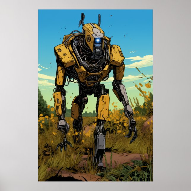 Poster de Boston Dynamics Robot dans Hot Prairie (Devant)