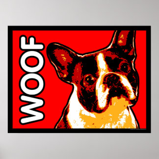 Poster de Boston Terrier WOOF