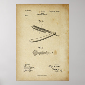 Poster de brevet Barber Razor Imprimer l'oeuvre