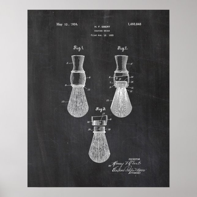 Poster de brevet de pinceau de rasage (Devant)