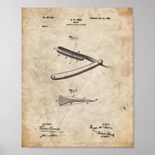 Poster de brevet de Straight Razor
