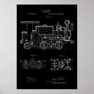 Poster de brevet pour moteur de locomotives