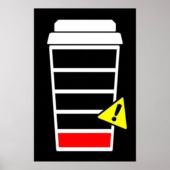 poster de café, basse caféine, ICONS, noir, (Devant)