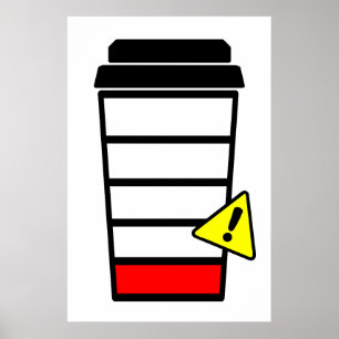Poster de café, Faible caféine, Batterie basse, IC