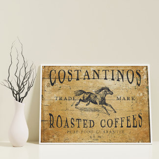 Poster de café vintage pour découpage ou collage