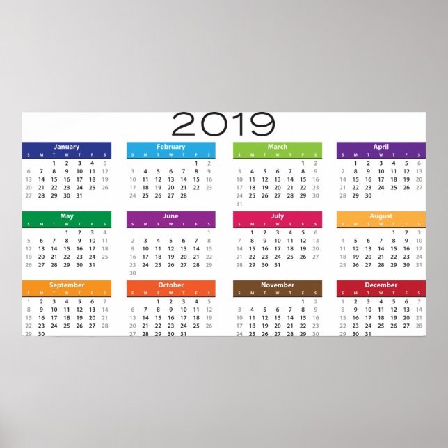 Poster de calendrier tendance 2019 (Devant)