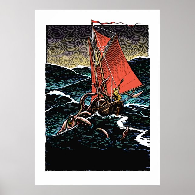 Poster de calmar géant (Devant)