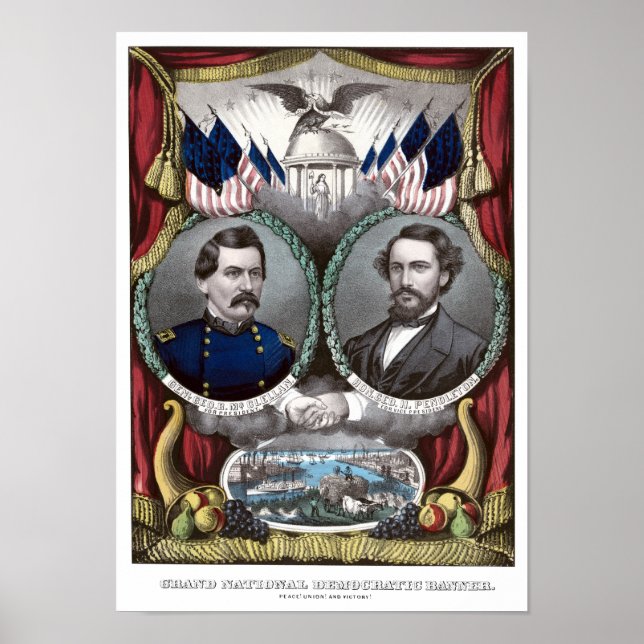 Poster de campagne McClellan et Pendleton (Devant)