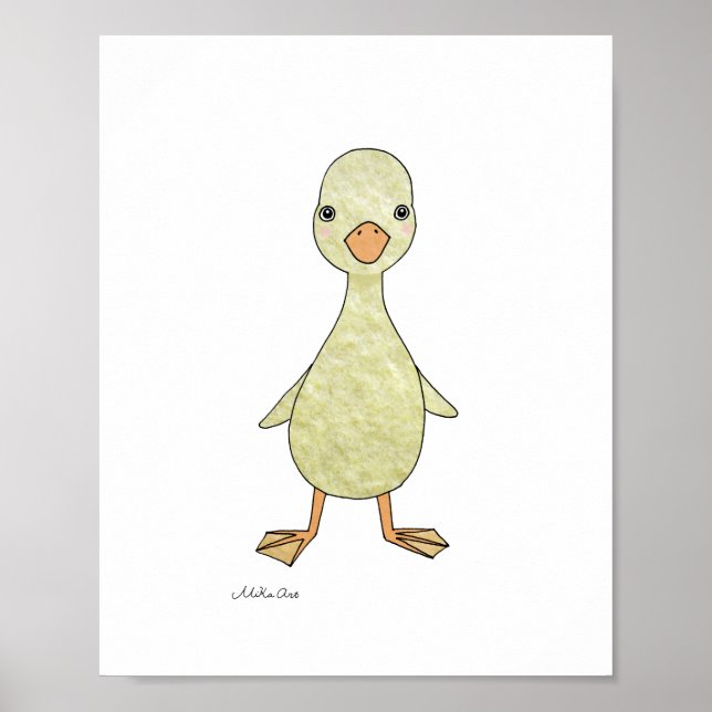Poster de canard Cute Farm Baby Animal Bird Art Im (Devant)