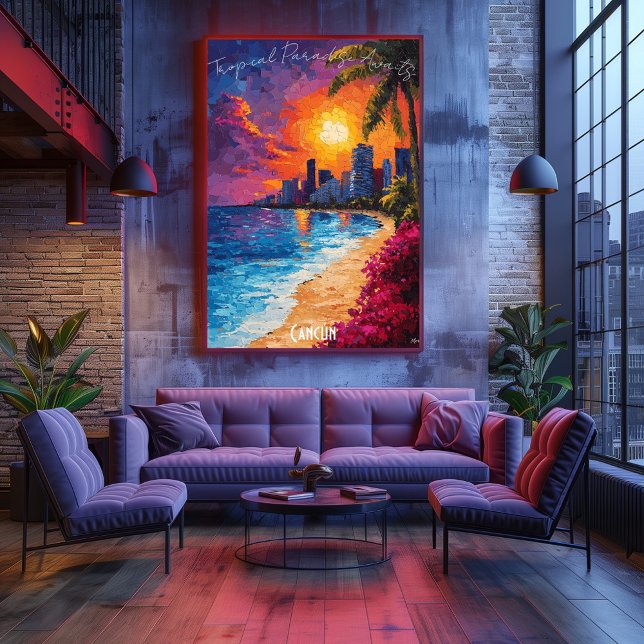 Poster de Cancún Skyline - Vibrant Mexican Beach A (Créateur téléchargé)