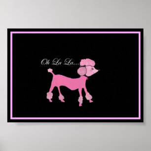 Poster de caniche rose