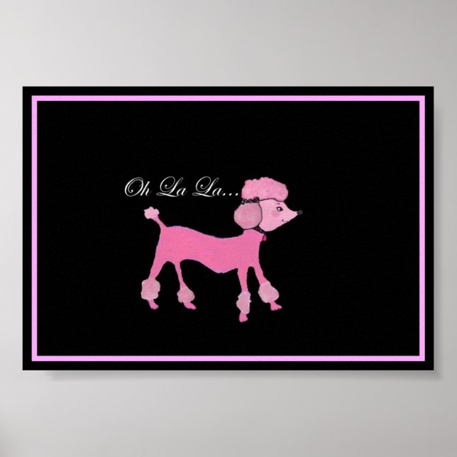 Poster de caniche rose (Devant)