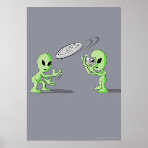Poster de canulars Frisbee UFO Aliens