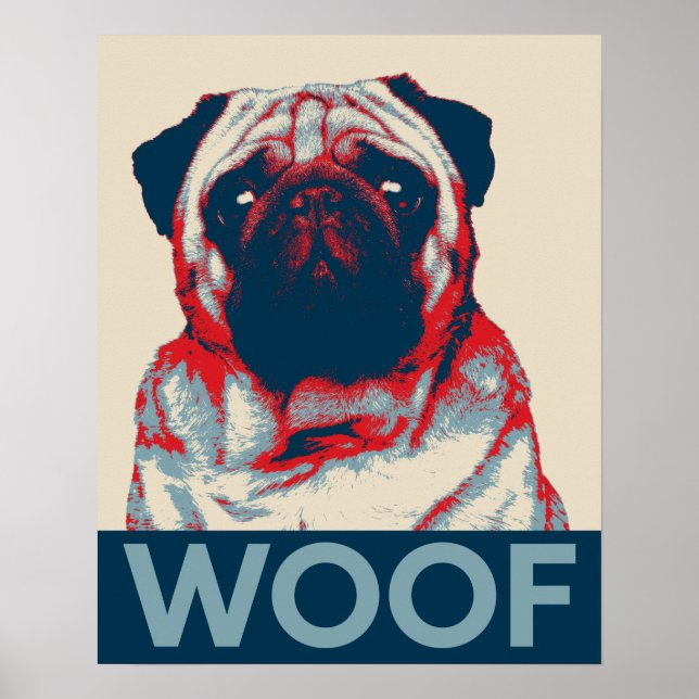 Poster de carlin Woof Retro Hope (Devant)