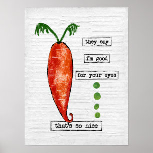 Poster de carottes Imprimer - Drôle Vegetable So N