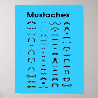 Poster de carte Moustache drôle cadeau