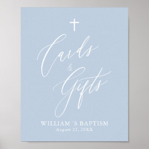 Poster de cartes et cadeaux Dusty Blue Cross Boy