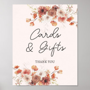 Poster de cartes et cadeaux floraux Boho Fall