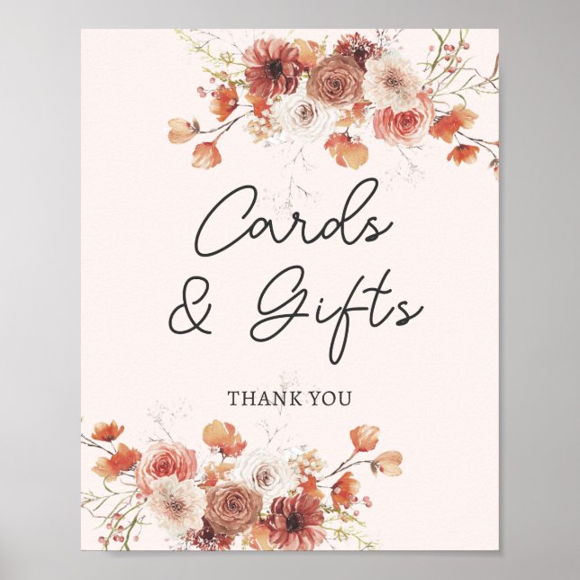 Poster de cartes et cadeaux floraux Boho Fall (Devant)