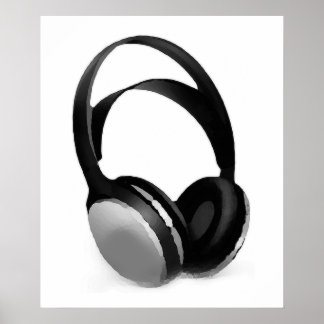 Poster de casque de pop Art noir