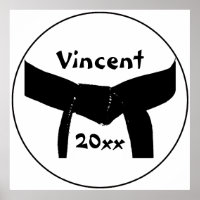 Poster de ceinture noire des Arts martiaux personn