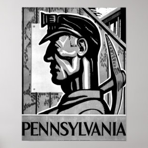 Poster de charbon de Pennsylvanie WPA 1938