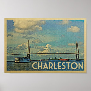Poster de Charleston Vintage voyage Cooper River