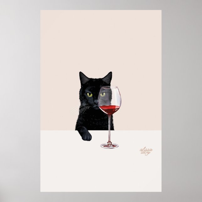 Poster de chat à vin (Devant)