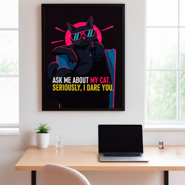 Poster de chat amusant - Me questionner sur My Cat (Créateur téléchargé)