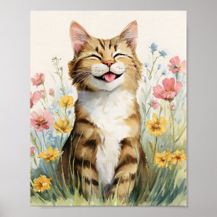 Poster de chat amusant - Tabby Tabby Tabby Cat Mur