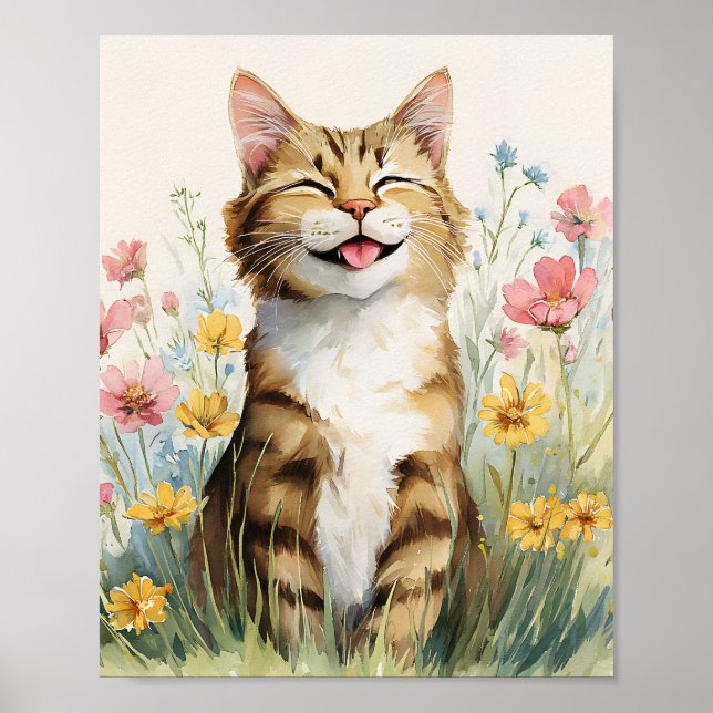 Poster de chat amusant - Tabby Tabby Tabby Cat Mur (Devant)